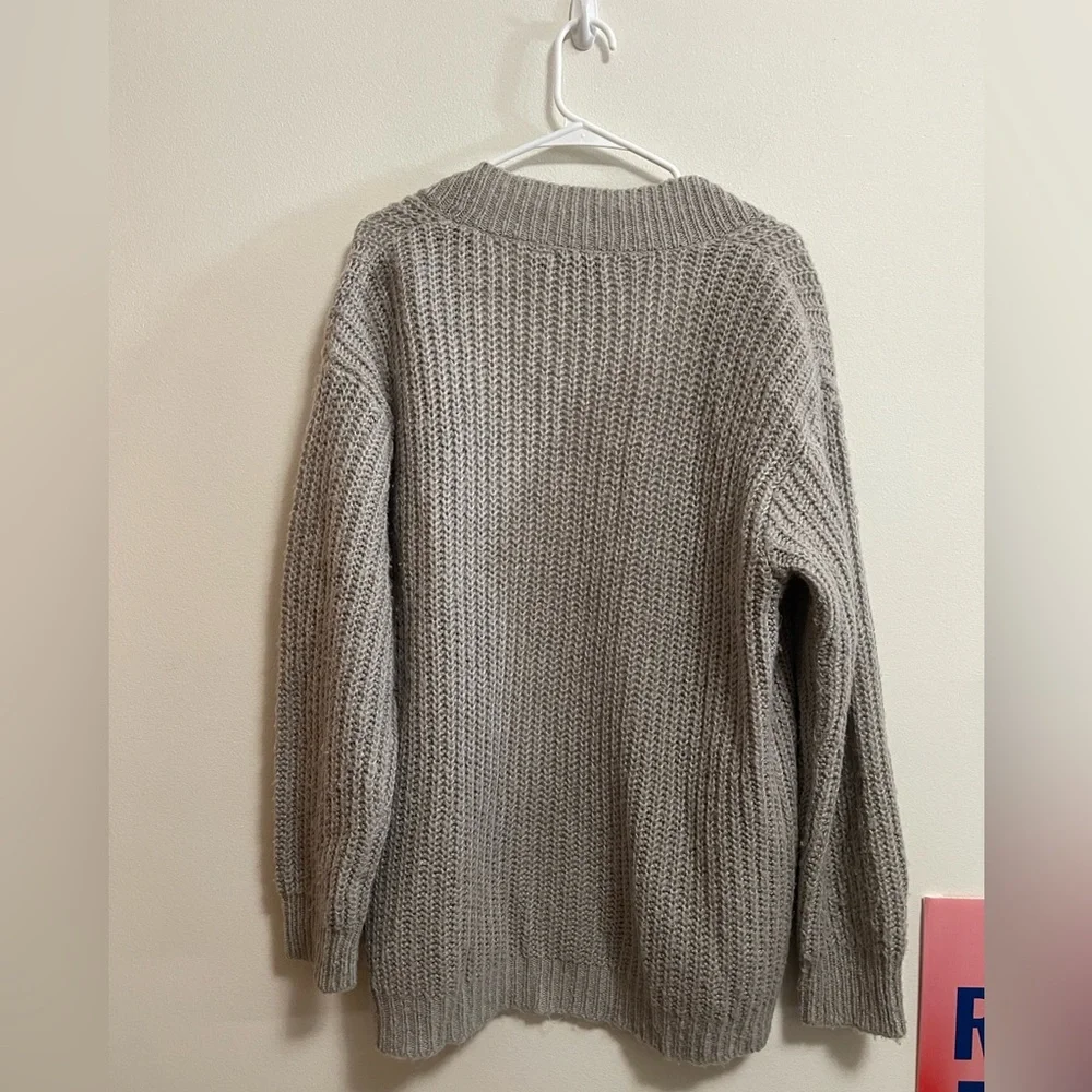 ASOS - Brave Soul London - Women’s Grey Knit Open Front Slouchy Cardigan - SizeS
